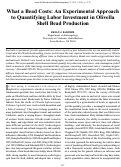 Cover page: What a Bead Costs: An Experimental Approach
to Quantifying Labor Investment in Olivella
Shell Bead Production