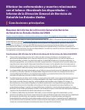 Cover page of Eliminar las enfermedades y muertes relacionadas con el tabaco: Abordando las disparidades — Informe de la Dirección General de Servicios de Salud de los Estados Unidos - Conclusiones principales