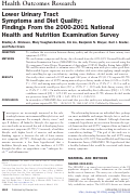 Cover page: Lower Urinary Tract Symptoms and Diet Quality: Findings From the 2000-2001 National Health and Nutrition Examination Survey