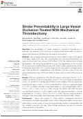 Cover page: Stroke Preventability in Large Vessel Occlusion Treated With Mechanical Thrombectomy