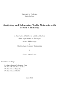 Cover page: Analyzing and Influencing Traffic Networks with Mixed Autonomy