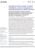 Cover page: Topological network analysis of patient similarity for precision management of acute blood pressure in spinal cord injury