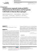 Cover page: Trichomonas vaginalis Induces NLRP3 Inflammasome Activation and Pyroptotic Cell Death in Human Macrophages