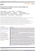 Cover page: Disparities in pediatric cancer survivorship care: A systematic review.