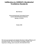 Cover page: Infiltration in ASHRAE's Residential Ventilation Standards