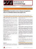 Cover page: Optimizing perioperative Crohn's disease management: Role of coordinated medical and surgical care