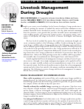 Cover page: Rangeland Management Series: Livestock Management During Drought