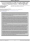 Cover page: A Cross-Sectional Review of HIV Screening in High-Acuity Emergency Department Patients: A Missed Opportunity