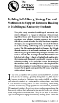 Cover page: Building Self-Efficacy, Strategy Use, and Motivation to Support Extensive Reading in Multilingual University Students