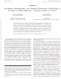 Cover page: On methods, methodologies, and          continued colonization of knowledge in the study of “ethnic minorities”: Comment on Hall et al.      