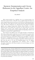 Cover page: Statutory Interpretation and Chevron Deference in the Appellate Courts: An Empirical Analysis