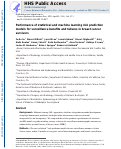 Cover page: Performance of Statistical and Machine Learning Risk Prediction Models for Surveillance Benefits and Failures in Breast Cancer Survivors