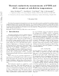 Cover page: Thermal conductivity measurements of PTFE and Al2O3 ceramic at sub-Kelvin temperatures