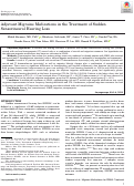 Cover page: Adjuvant Migraine Medications in the Treatment of Sudden Sensorineural Hearing Loss