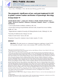 Cover page: The prognostic significance of pre- and post-treatment CA-125 in grade 1 serous ovarian carcinoma: A Gynecologic Oncology Group study