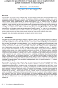 Cover page: Analysis and quantification of visual glare caused by photovoltaic panels installations in urban canyons