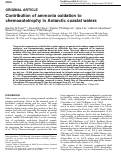 Cover page: Contribution of ammonia oxidation to chemoautotrophy in Antarctic coastal waters