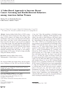 Cover page: A Value-Based Approach to Increase Breast Cancer Screening and Health-Directed Behaviors among American Indian Women