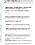 Cover page: Paediatric laceration repair in the emergency department: post-discharge pain and maladaptive behavioural changes.