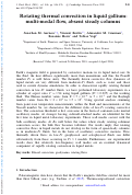 Cover page: Rotating thermal convection in liquid gallium: multi-modal flow, absent steady columns