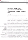 Cover page: Interleukin-10 Attenuates Hypochlorous Acid-Mediated Cytotoxicity to HEI-OC1 Cochlear Cells