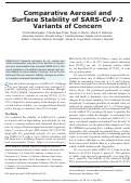 Cover page: Comparative Aerosol and Surface Stability of SARS-CoV-2 Variants of Concern.