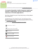 Cover page: A structural equation model of patient-healthcare provider relationships and HIV-infected patient outcomes in Chinese populations