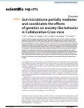 Cover page: Gut microbiome partially mediates and coordinates the effects of genetics on anxiety-like behavior in Collaborative Cross mice