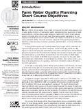 Cover page: Farm Water Quality Planning Short Course Objectives: Farm Water Quality Planning Series.