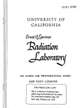 Cover page: AN ALPHA AIR PROPORTIONAL HAND AND FOOT COUNTER