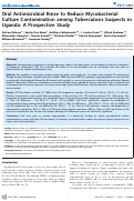 Cover page: Oral Antimicrobial Rinse to Reduce Mycobacterial Culture Contamination among Tuberculosis Suspects in Uganda: A Prospective Study