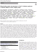 Cover page: Altered white matter microstructure in 22q11.2 deletion syndrome: a multisite diffusion tensor imaging study