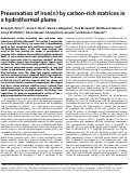 Cover page: Preservation of iron(II) by carbon-rich matrices in a hydrothermal plume
