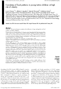 Cover page: Correlates of food patterns in young Latino children at high risk of obesity.