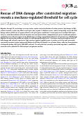 Cover page: Rescue of DNA damage after constricted migration reveals a mechano-regulated threshold for cell cycle