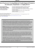 Cover page: Best Practices for Treating Blind and Visually Impaired Patients in the Emergency Department: A Scoping Review