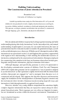 Cover page: Building Understanding: The Construction of Joint Attention in Preschool