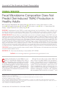 Cover page: Fecal Microbiome Composition Does Not Predict Diet‐Induced TMAO Production in Healthy Adults