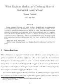 Cover page: What Explains Manhattan's Declining Share of Residential Construction?