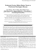 Cover page: Prefrontal cortex white matter tracts in prodromal Huntington disease