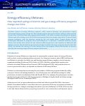 Cover page: Energy efficiency lifetimes: How reported savings of electric and gas energy efficiency programs change over time