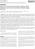 Cover page: Patterns of Tumor Necrosis Factor Inhibitor (TNFi) Biosimilar Use Across United States Rheumatology Practices