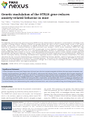 Cover page: Genetic modulation of the HTR2A gene reduces anxiety-related behavior in mice.