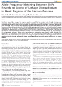 Cover page: Allele Frequency Matching Between SNPs Reveals an Excess of Linkage Disequilibrium in Genic Regions of the Human Genome