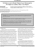 Cover page: To Drain or not to Drain? Point-of-care Ultrasound to Investigate an Axillary Mass: Case Report