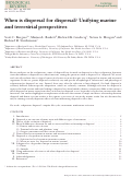 Cover page: When is dispersal for dispersal? Unifying marine and terrestrial perspectives