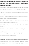 Cover page: Effects of Ball Milling on the Electrochemical Capacity and Interfacial Stability of Li2MnO3 Cathode Materials