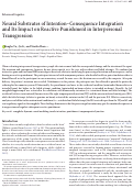 Cover page: Neural Substrates of Intention–Consequence Integration and Its Impact on Reactive Punishment in Interpersonal Transgression