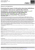 Cover page: Evaluating the impact of alternative phenotype definitions on incidence rates across a global data network.