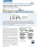 Cover page: Simplified Preparation of ppm Pd-Containing Nanoparticles as Catalysts for Chemistry in Water